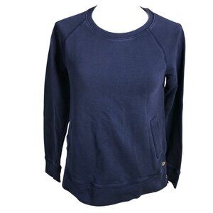 Lilly Pulitzer Luxletic Sweatshirt Pullover Womens S Navy Blue Side Zip Long Slv